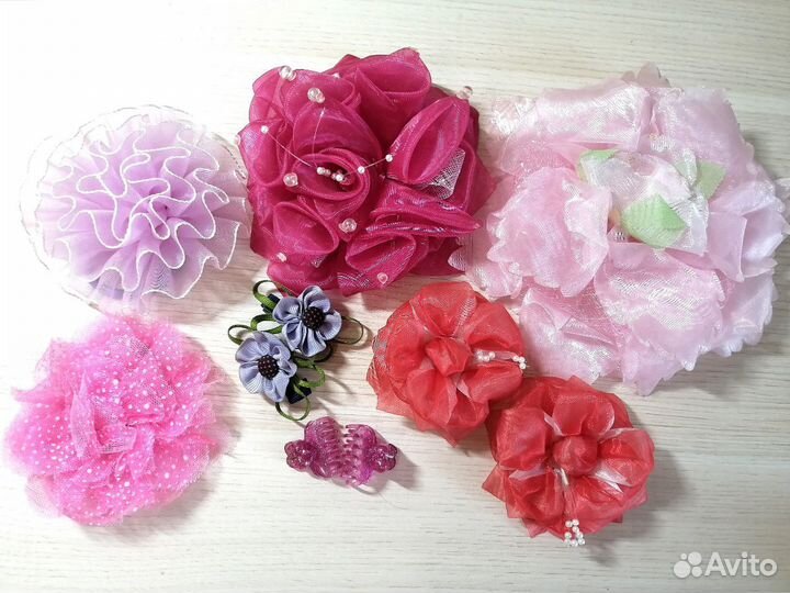 Банты бантики заколки крабики для волос детские