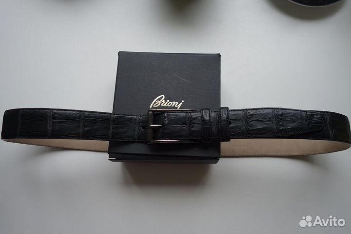 Ремень Brioni genuine crocodile Оригинал 95