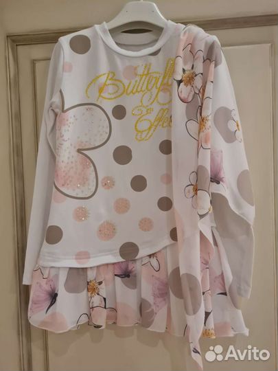 Туника и леггинсы для девочек рост 140 9-10 лет