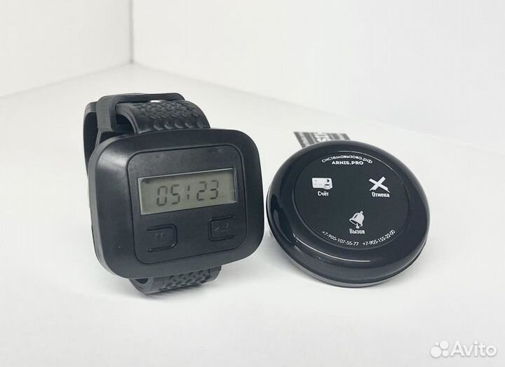 Кнопка вызова официанта и часы пейджер комплект