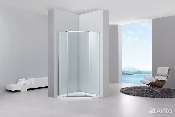 Душевой уголок Black&White Stellar Wind 1950x1000x1000 (прозрачное стекло) хром S305-1000х1000