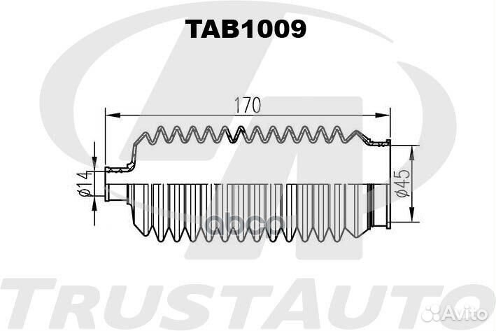 Пыльник рулевой рейки (ta) trustauto TAB1009