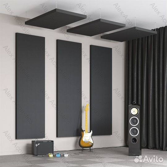 Акустическая панель для потолка cloud-A Black