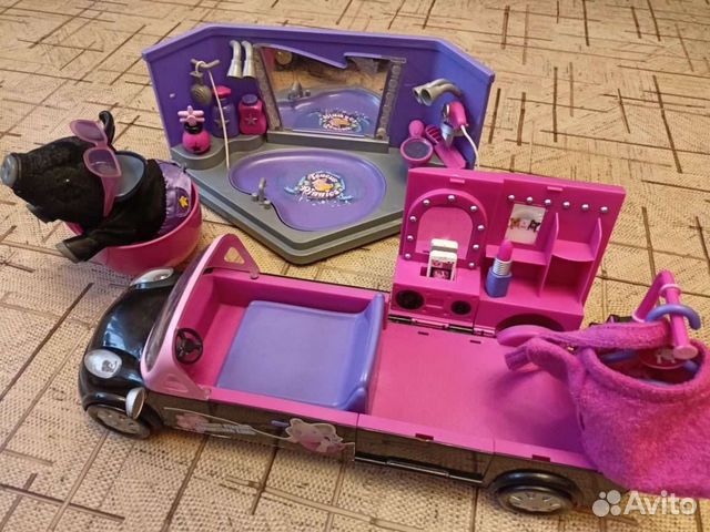 Набор Хрюша в чашке, автомобиль и салон красоты