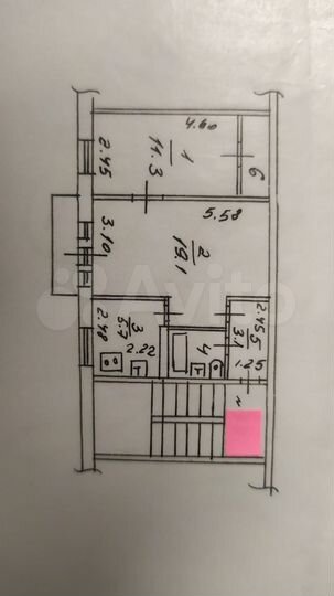 2-к. квартира, 45 м², 5/5 эт.