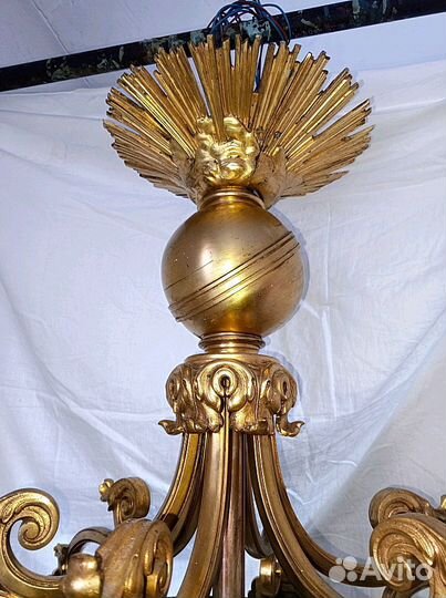 Старинная люстра 19 век бронза