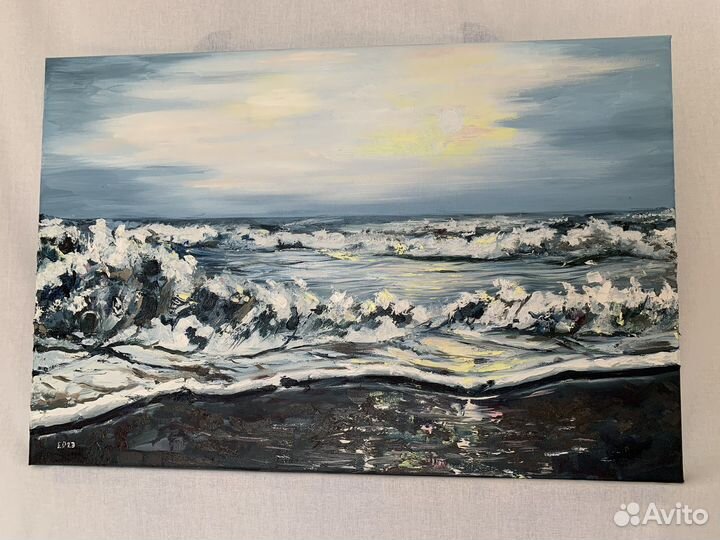 Картина маслом на холсте море интерьерная картина