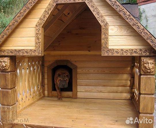 Резная конура будка домик для собаки