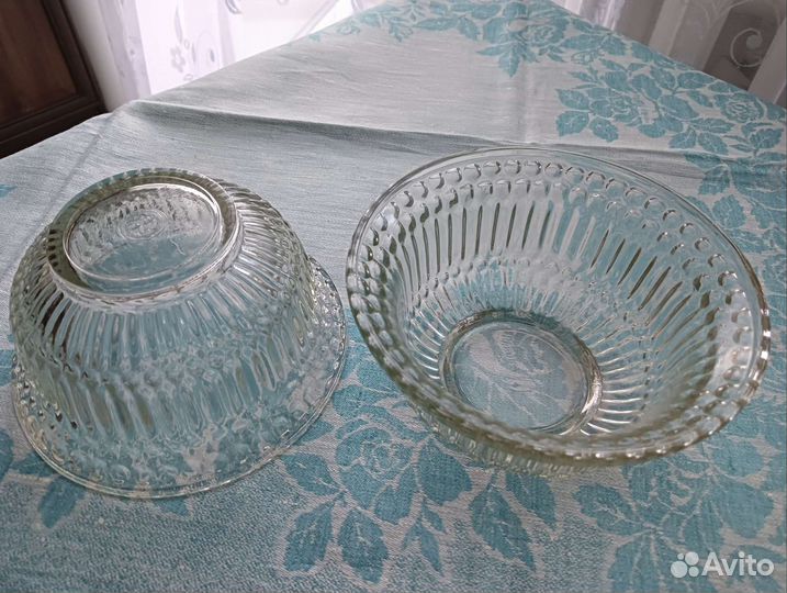 2 шт Салатник/ Фруктовница/ Конфетница стекло СССР