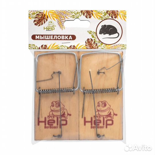 Мышеловка деревянная 10*4,5*0,6см 1/2шт Help