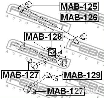 Сайлентблок задней верхней продольной тяги MAB128