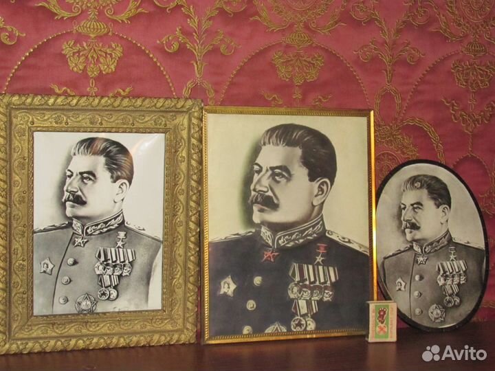 Открытка и портреты Сталина СССР