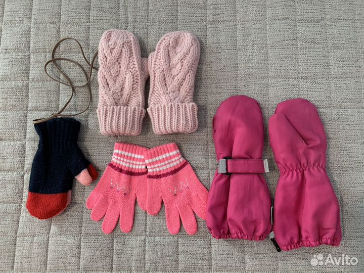 Шапка, шарф, перчатки, варежки 2-4 года