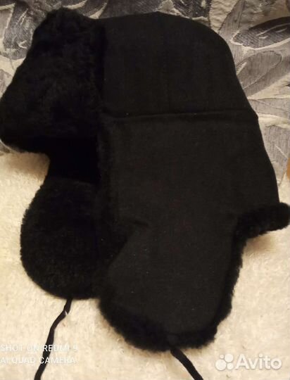 Шапка-ушанка р.58нат.овчина+сукно;р.60 иск.мех