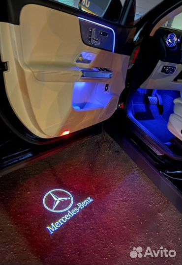 Проекция в двери mercedes. не выгорает. стекло