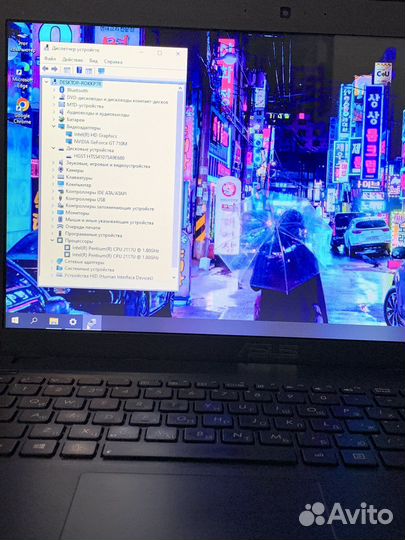 Тонкий ноутбук Asus 8gb, 750gb, nvidia GT 710m 1gb