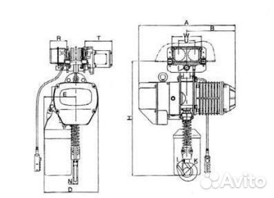 Таль электрическая цепная передвижная 5т 12м 220В