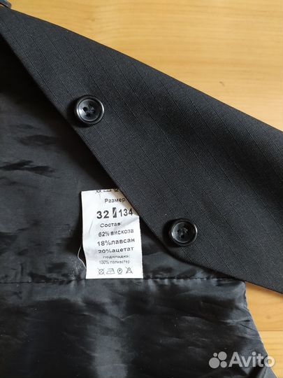 Жилет черный, школьная форма, рост 134