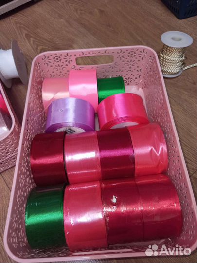 Букет из атласной ленты, тропиарий