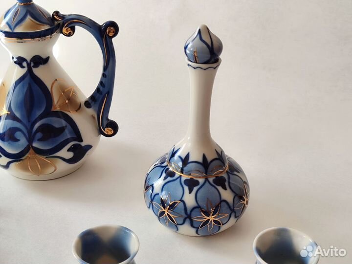 Графин с рюмками СССР Кофейник СССР Кобальт Довбыш