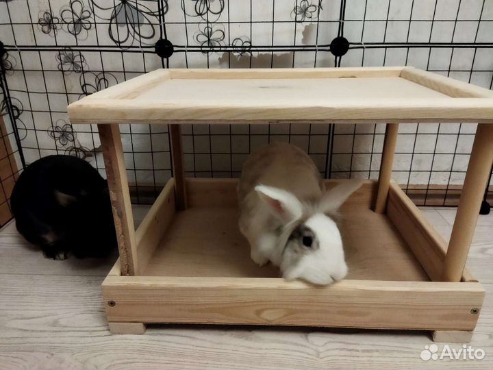 Кормушка, сенник, лежанка для кроликов из массива