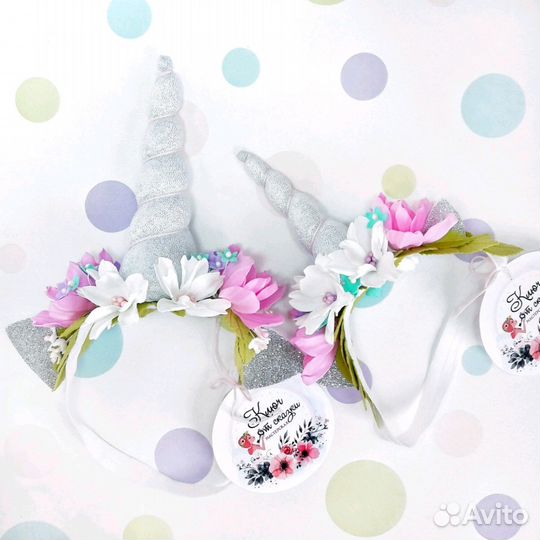 Ободоки единорога с цветами