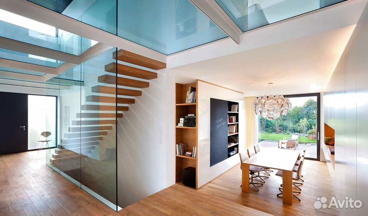 Стеклянные ограждения лестницы от производителя