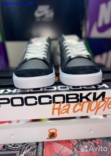 Nike Blazer Low Black White Swoosh (Арт.37875)