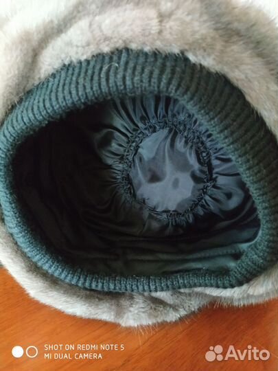 Берет, шапка норковая. На резинке