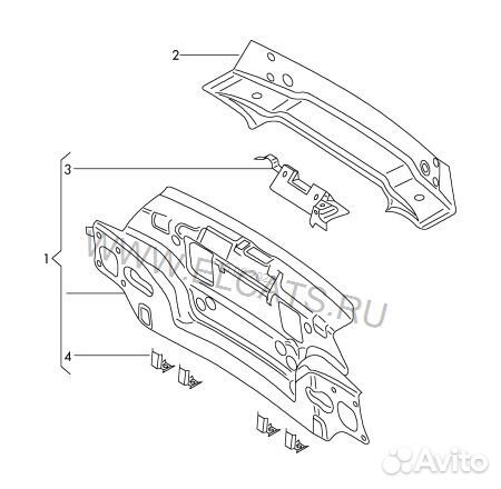 Задняя панель Skoda Superb 2 (2011) VAG 3T5813301A
