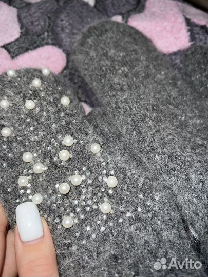 Комлект зимняя шапка/варежки