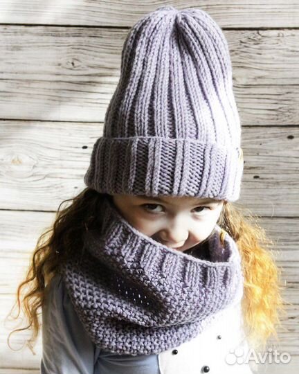 Комплект шапка и снуд