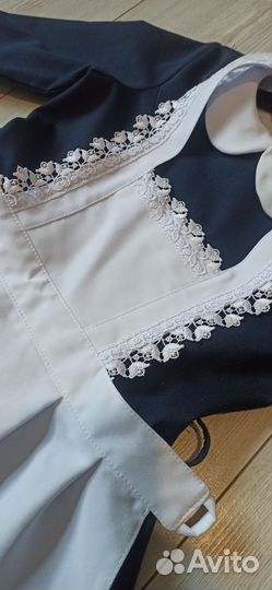 Белый школьный фартук 122-128