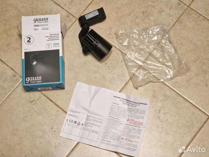 Трековый светильник Gauss 4000к 800 лм, 10вт TR061