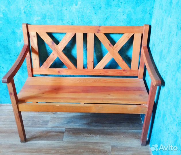 Скамейка садовая со спинкой бу