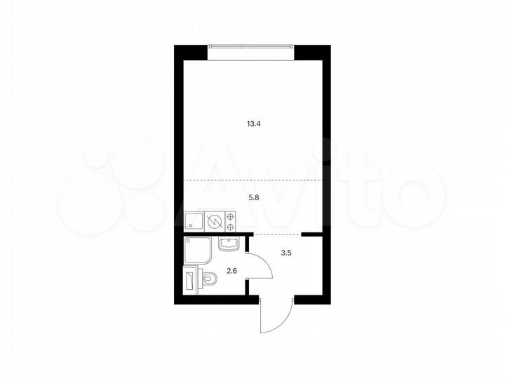 Квартира-студия, 25,3 м², 10/62 эт.