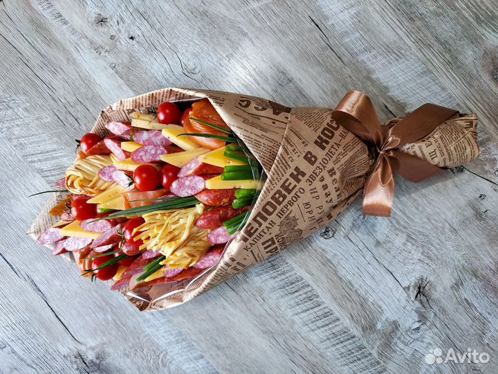 Мужской букет, колбасный букет, ореховый