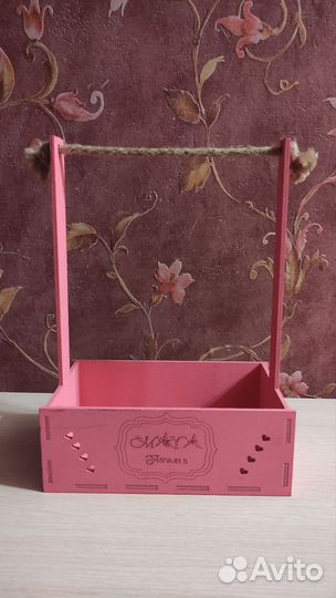 Корзинка деревянная для цветов