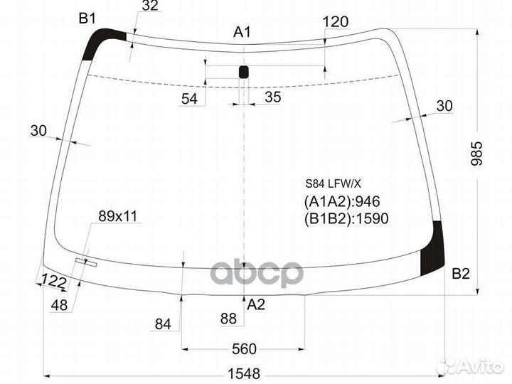 Стекло лобовое honda accord VI 4D 98-02 S84 LFW