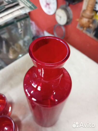 Графин бутылка рубиновое стекло СССР