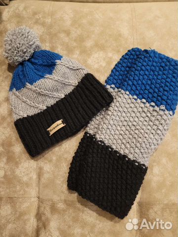 Вязаная шапка и снуд