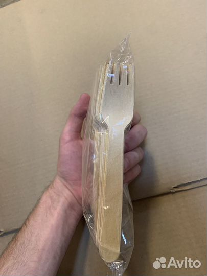 Вилка деревянная одноразовая