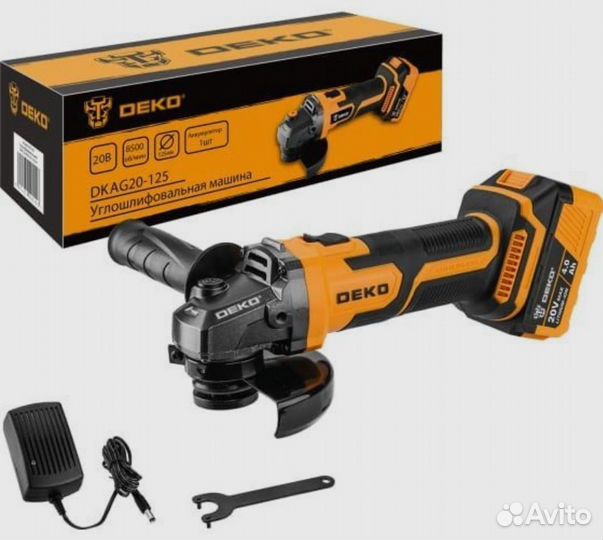 Аккумуляторная ушм deko dkag20-125