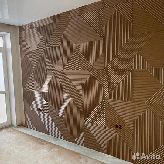 3D гипсовые панели рейка волна кирпич камень