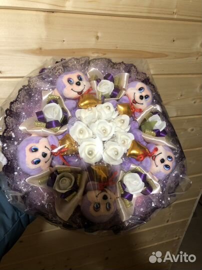 Букет из игрушек мишки