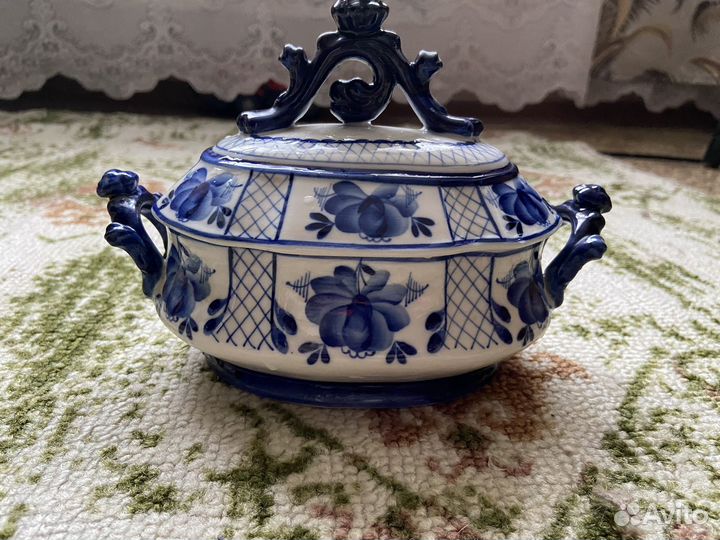 Вазочка-шкатулка гжель СССР