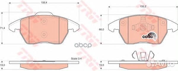 Колодки тормозные дисковые перед GDB1605 TRW