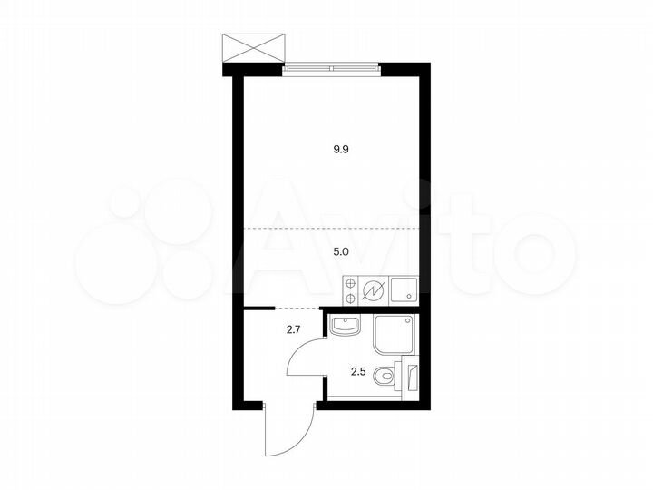 Квартира-студия, 20,1 м², 22/33 эт.