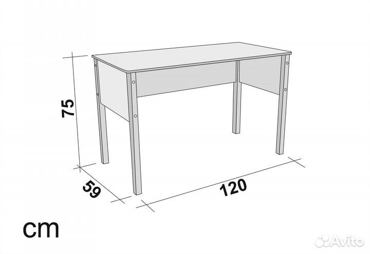Письменный стол для детской. Дерево-белыи