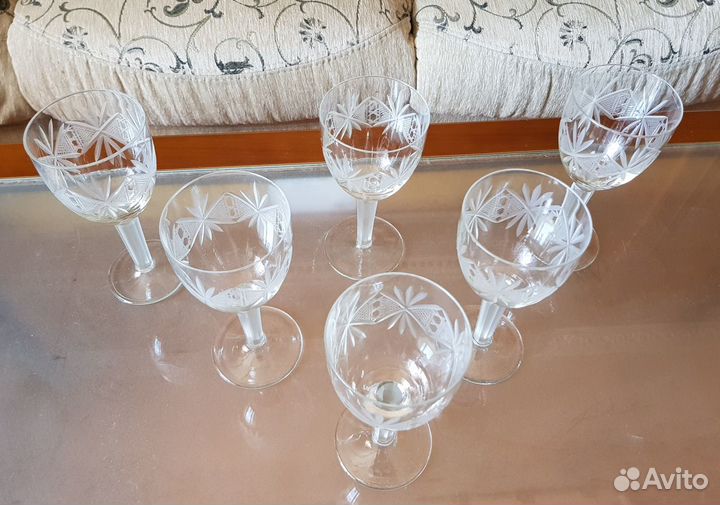 Бокалы фужеры на ножке. Стекло, Хрусталь. СССР